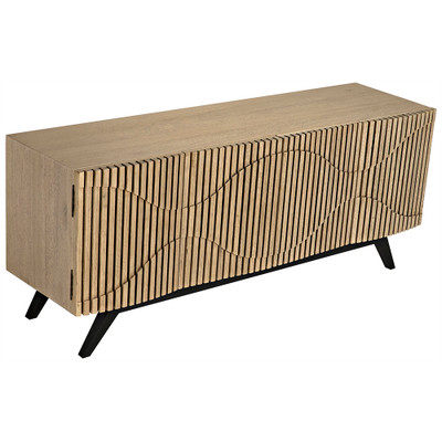 Noir Illusion Sideboard With Steel Base - Bleached Walnut