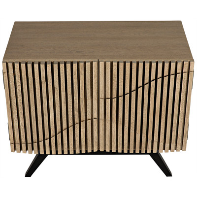 Noir Illusion Single Sideboard With Steel Base - Bleached Walnut