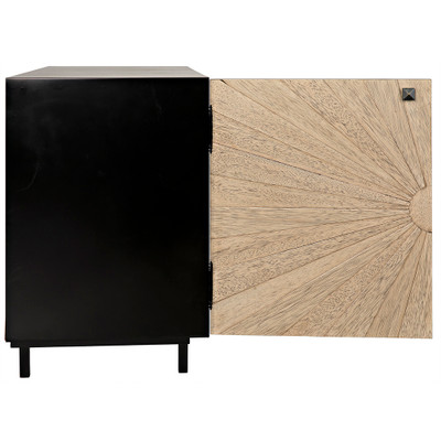 Noir Ray Sideboard With Steel Box - Bleached Walnut