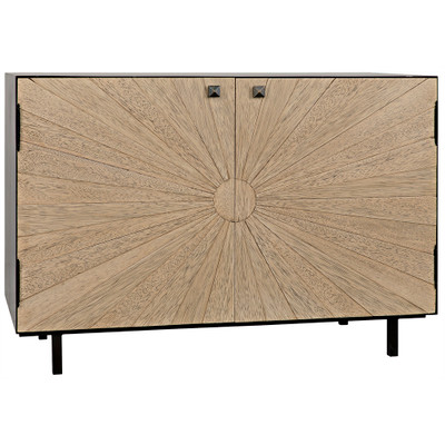 Noir Ray Sideboard With Steel Box - Bleached Walnut