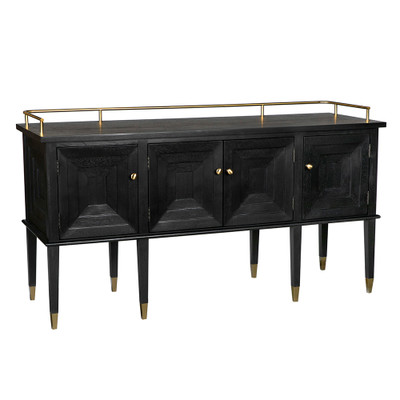 Noir Conveni Sideboard With Brass Detail - Charcoal