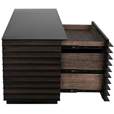 Noir Elevation Sideboard - Ebony Walnut With Steel