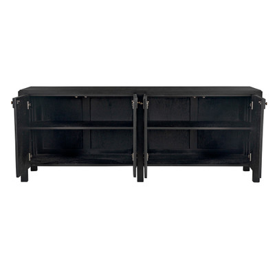 Noir Weston Sideboard - Hand Rubbed Black With Light Brown Trim