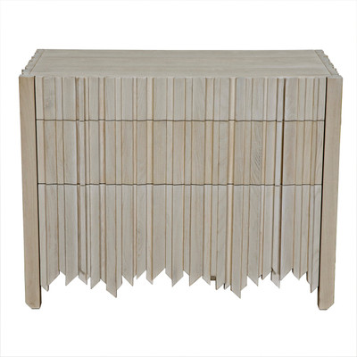 Noir Desdemona 3 Drawer Chest - Bleached Elm