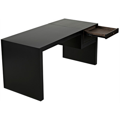 Noir Alvaro Desk - Black Steel With Ebony Walnut