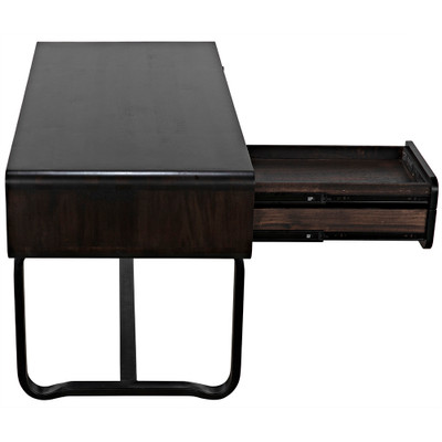 Noir Voltes Desk - Ebony Walnut With Black Steel