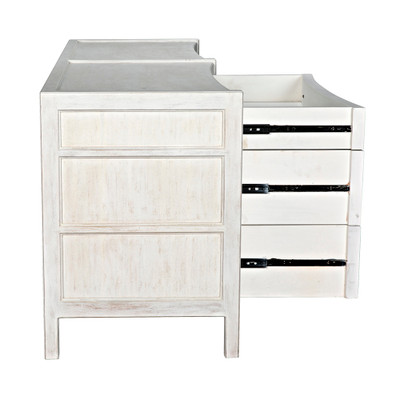 Noir Hampton 6 Drawer Dresser - White Wash