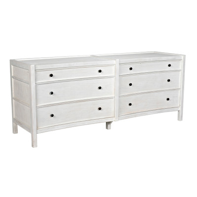 Noir Hampton 6 Drawer Dresser - White Wash