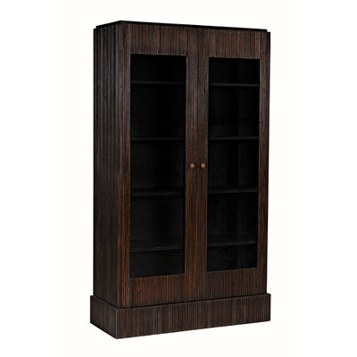 Noir Noho Hutch - Hand Rubbed Black With Light Brown Trim