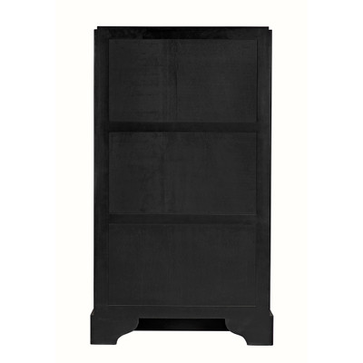 Noir Noho Hutch - Hand Rubbed Black With Light Brown Trim