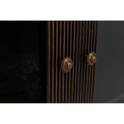 Noir Noho Hutch - Hand Rubbed Black With Light Brown Trim