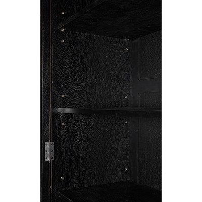 Noir Noho Hutch - Hand Rubbed Black With Light Brown Trim