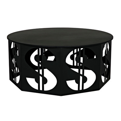 Noir Dollar Coffee Table - Black Steel