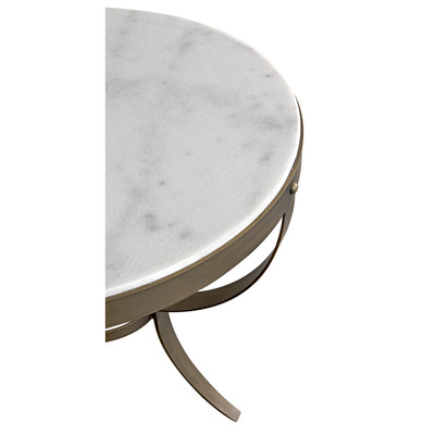 Noir Byron Side Table - Bianco Marble - Small