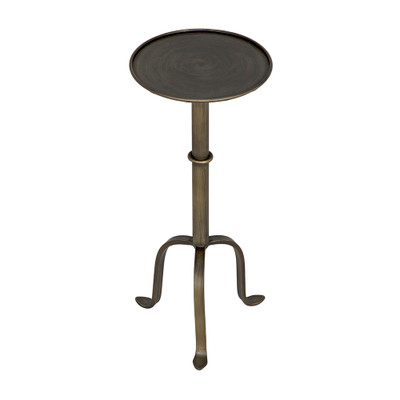 Noir Tini Side Table - Metal With Aged Brass Finish