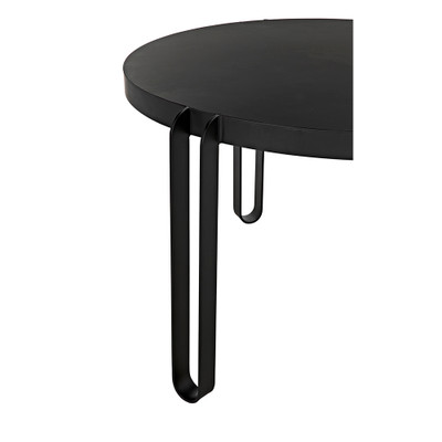 Noir Marcellus Dining Table - 49" - Black Metal