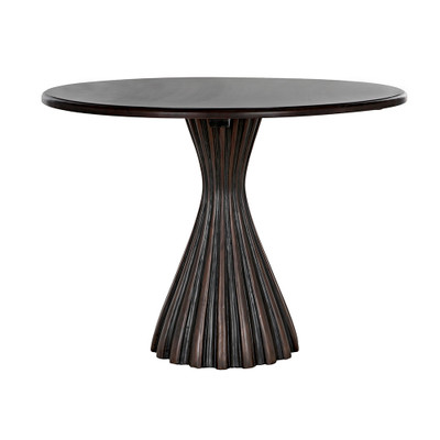 Noir Osiris Dining Table - Pale Rubbed With Light Brown Trim