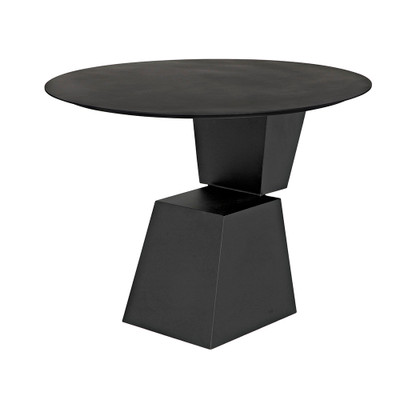 Noir Round Pieta Table - Black Steel