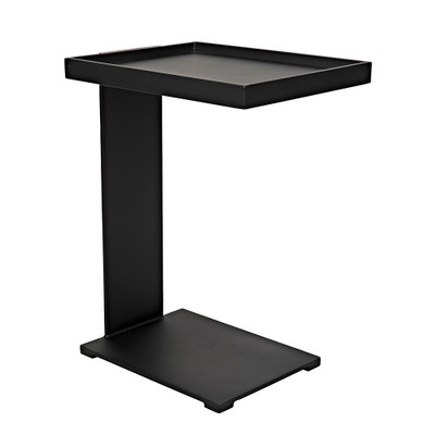 Noir Ledge All Metal Side Table - Black Steel