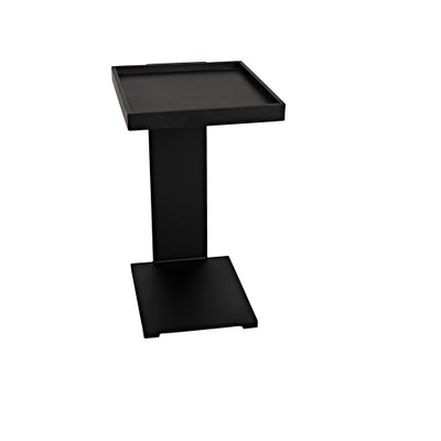 Noir Ledge All Metal Side Table - Black Steel