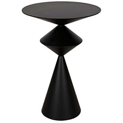 Noir Zasa Side Table - Black Steel