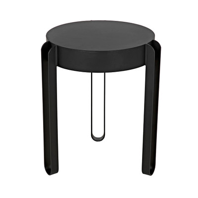 Noir Marcellus Side Table - Black Metal