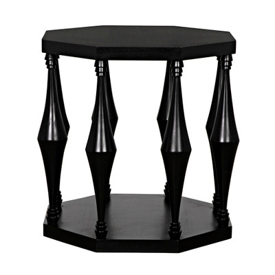 Noir Marceo Side Table - Hand Rubbed Black