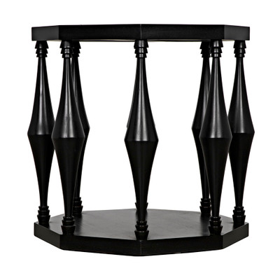 Noir Marceo Side Table - Hand Rubbed Black