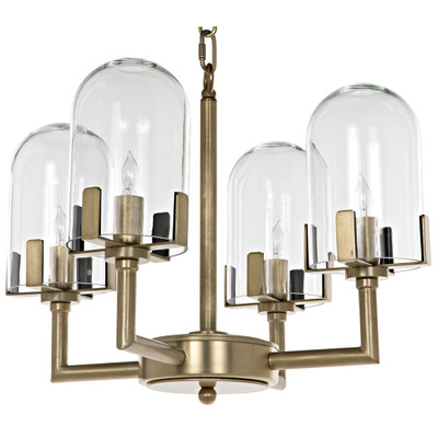 Noir Bistro Chandelier - Antique Brass