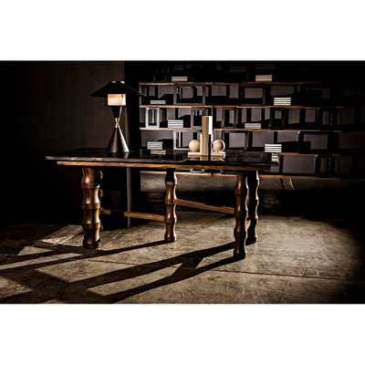 Noir Lucia Table Lamp - Black Steel With Mb Detail