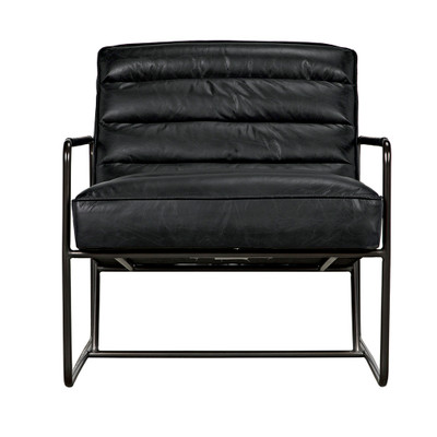 Noir Demeter Chair - Metal And Leather