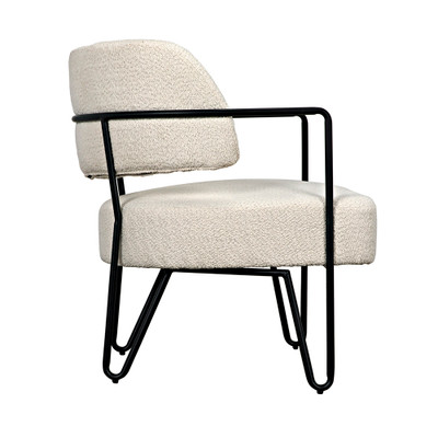 Noir Odin Chair - Metal And Boucle Fabric
