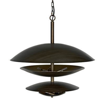 Noir Nora Chandelier - Metal With Aged Brass Finish