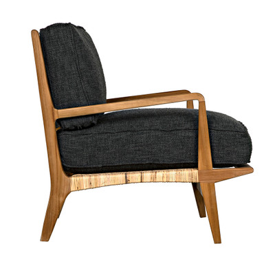 Noir Allister Chair - Gray Us Made Cushions