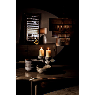 Noir Elias Decorative Candle Holder - Set Of 2