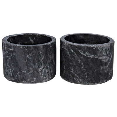 Noir Syma Decorative Candle Holder - Night Black - Set Of 2