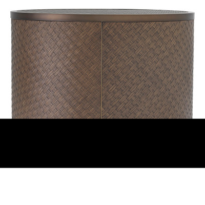 Eichholtz Napa Valley Side Table - Woven Oak Veneer - Bronze Finish