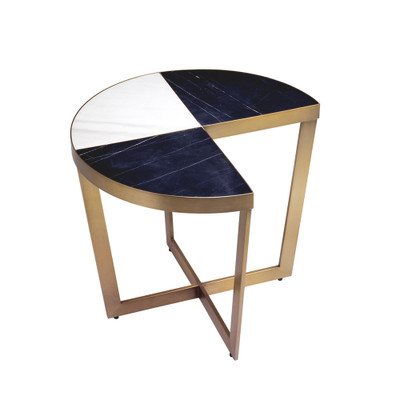 Eichholtz Turino Side Table - Brushed Brass Finish - Black Marble