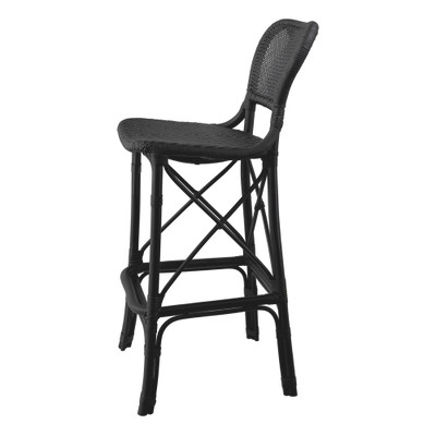 Eichholtz Colony Bar Stool - Rattan - Matte Black