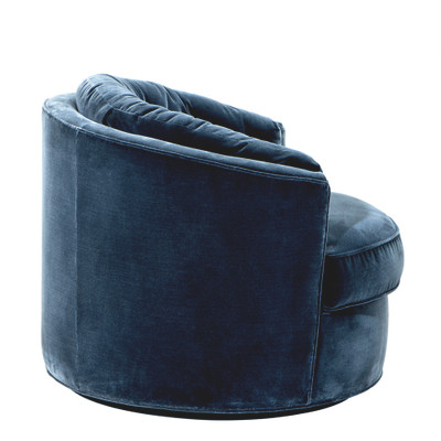 Eichholtz Recla Swivel Chair - Cameron Faded Blue