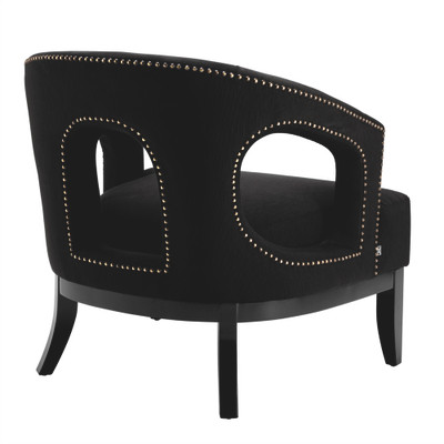 Eichholtz Adam Chair - Albin Black - Black Legs