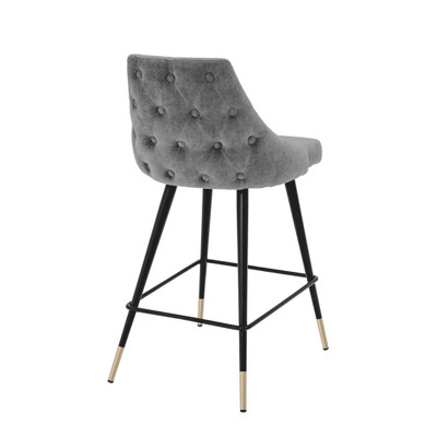 Eichholtz Cedro Counter Stool - Clarck Grey - Black & Brass Legs