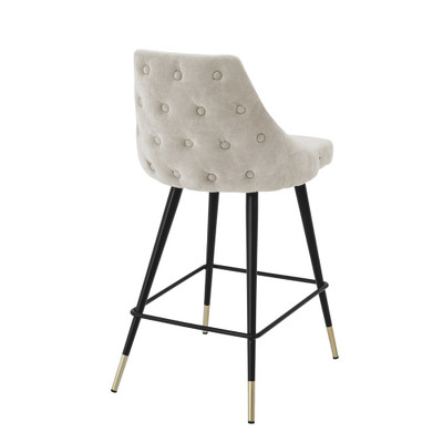 Eichholtz Cedro Counter Stool - Clarck Sand - Black & Brass Legs