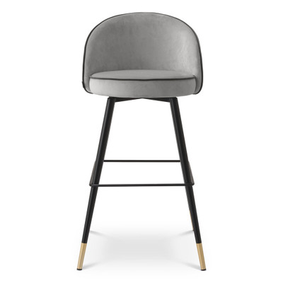 Eichholtz Cooper Set Of 2 Bar Stool - Roche Light Grey Velvet