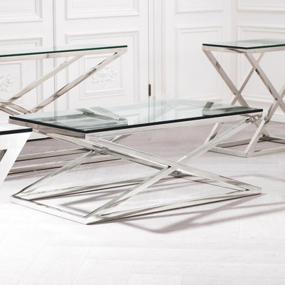 Eichholtz Criss Cross Coffee Table - Stainless Steel