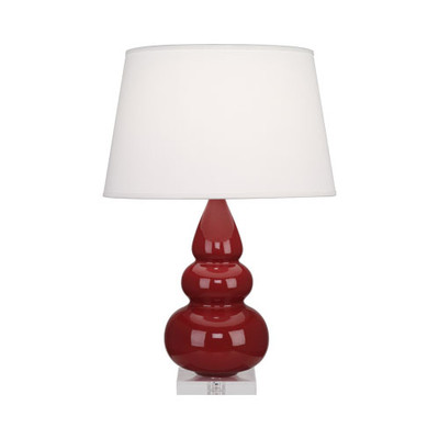 Small Triple Gourd Table Lamp - Oxblood