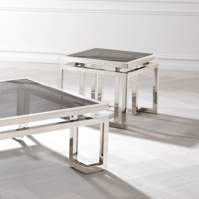 Eichholtz Palmer Side Table - Polished Stainless Steel