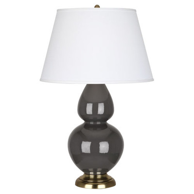 Double Gourd Table Lamp - Antique Brass - Ash