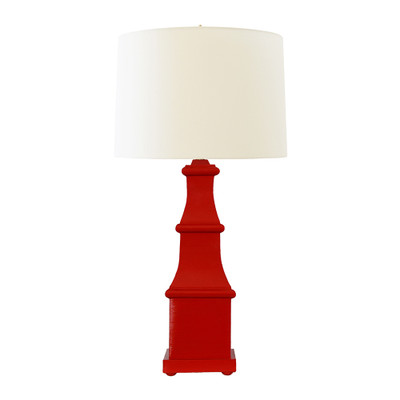 Worlds Away Handpainted Tiered Tole Table Lamp - Red