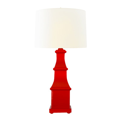 Worlds Away Handpainted Tiered Tole Table Lamp - Red